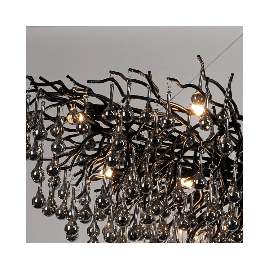 Paul Neuhaus 2031-18 - Lustre suspenso com cabo ICICLE 15xG9/40W/230V 75x150 cm preto