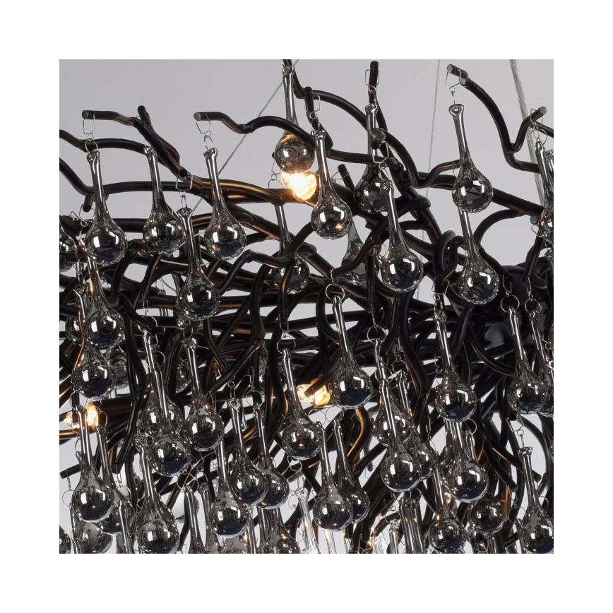 Paul Neuhaus 2031-18 - Lustre suspenso com cabo ICICLE 15xG9/40W/230V 75x150 cm preto