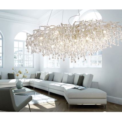 Paul Neuhaus 2031-55 - Candeeiro suspenso ICICLE 15xG9/40W/230V 75x150 cm cromado brilhante