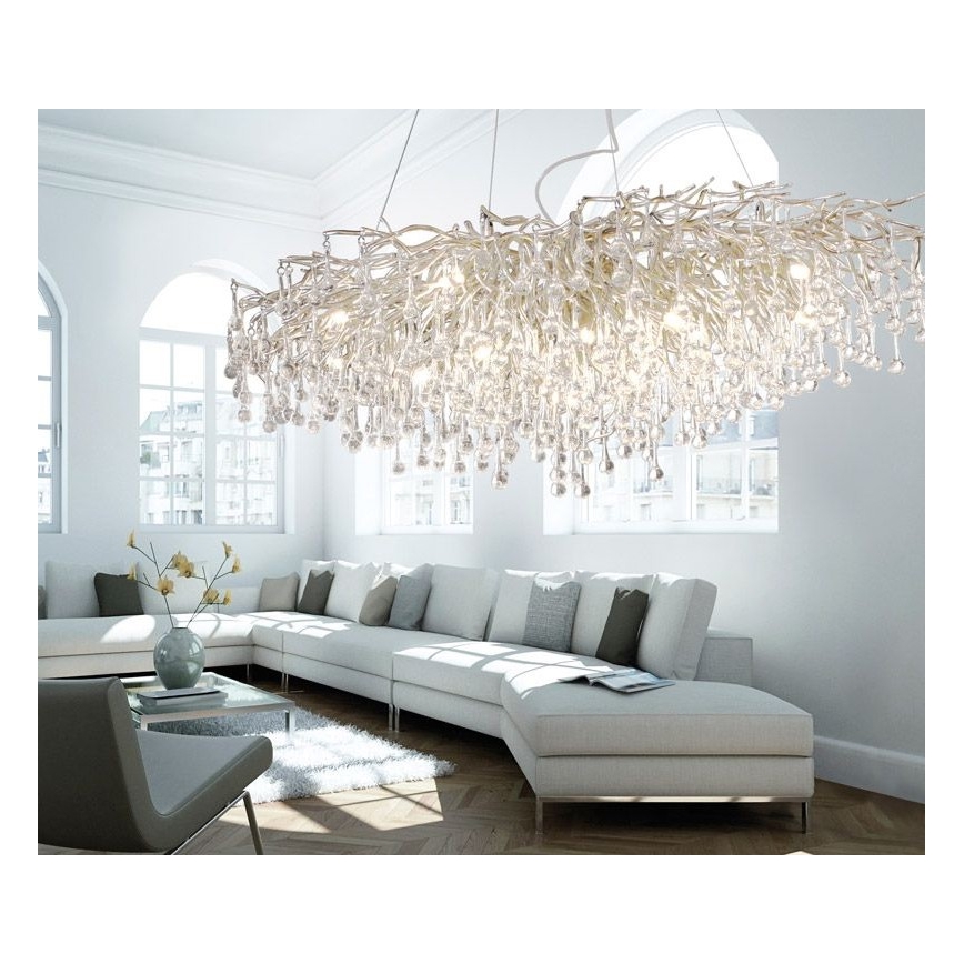 Paul Neuhaus 2031-55 - Candeeiro suspenso ICICLE 15xG9/40W/230V 75x150 cm cromado brilhante