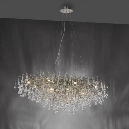 Paul Neuhaus 2031-55 - Candeeiro suspenso ICICLE 15xG9/40W/230V 75x150 cm cromado brilhante
