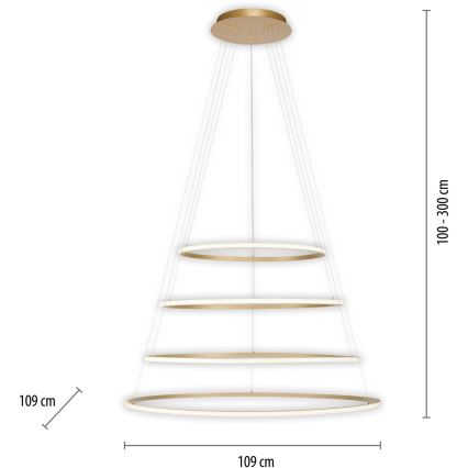 Paul Neuhaus 2124-60 - Candeeiro suspenso LED com regulação TESSARA LED/97W/230V 2700-5000K + comando