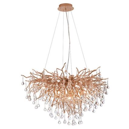 Paul Neuhaus 2192-11 - Candeeiro suspenso ICICLE 10xG9/40W/230V 50x100 cm latão