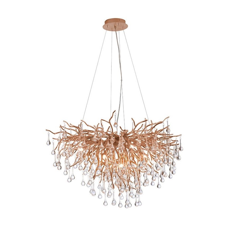 Paul Neuhaus 2192-11 - Candeeiro suspenso ICICLE 10xG9/40W/230V 50x100 cm latão