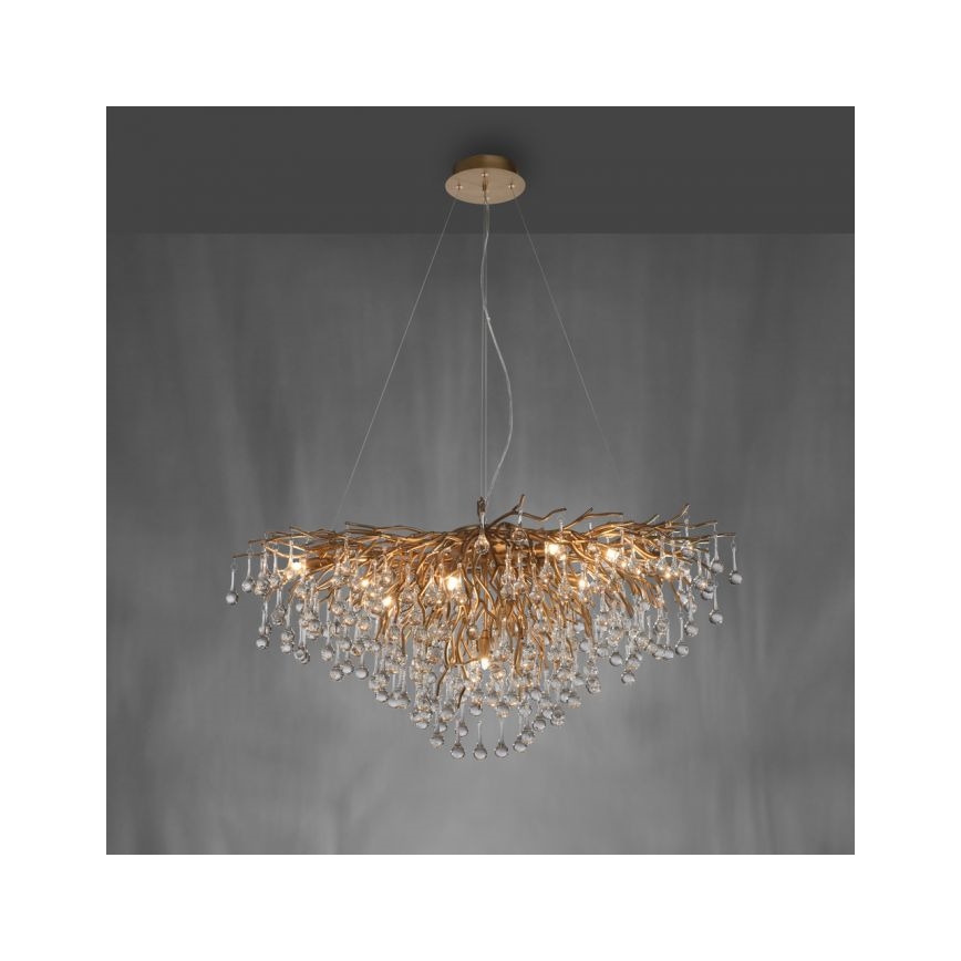 Paul Neuhaus 2192-11 - Candeeiro suspenso ICICLE 10xG9/40W/230V 50x100 cm latão