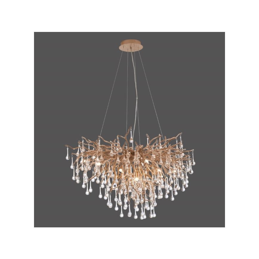 Paul Neuhaus 2192-11 - Candeeiro suspenso ICICLE 10xG9/40W/230V 50x100 cm latão