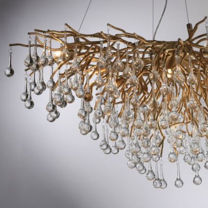 Paul Neuhaus 2192-11 - Candeeiro suspenso ICICLE 10xG9/40W/230V 50x100 cm latão