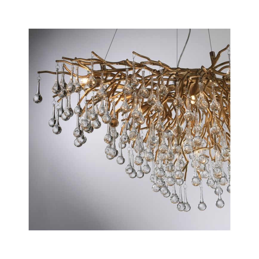 Paul Neuhaus 2192-11 - Candeeiro suspenso ICICLE 10xG9/40W/230V 50x100 cm latão