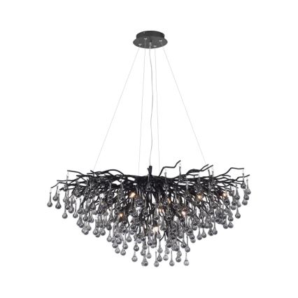 Paul Neuhaus 2192-18 - Lustre suspenso por cabo ICICLE 10xG9/40W/230V 50x100 cm preto