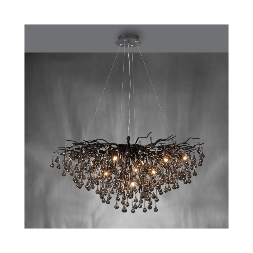 Paul Neuhaus 2192-18 - Lustre suspenso por cabo ICICLE 10xG9/40W/230V 50x100 cm preto