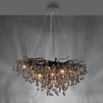 Paul Neuhaus 2192-18 - Lustre suspenso por cabo ICICLE 10xG9/40W/230V 50x100 cm preto