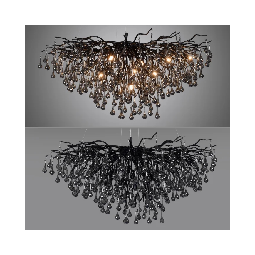 Paul Neuhaus 2192-18 - Lustre suspenso por cabo ICICLE 10xG9/40W/230V 50x100 cm preto