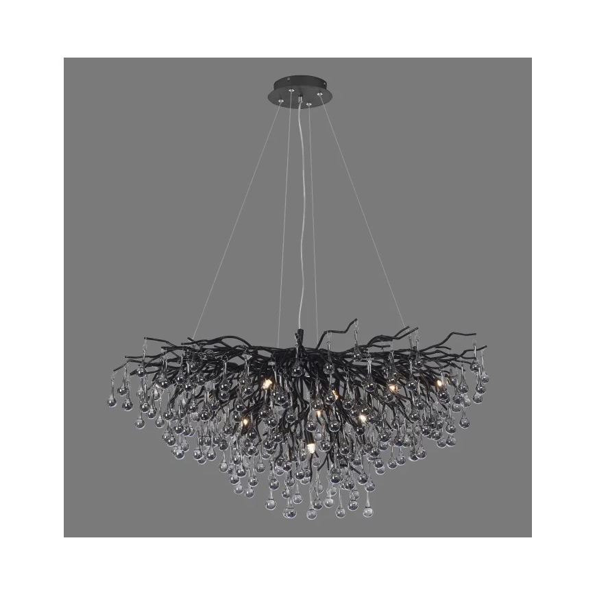 Paul Neuhaus 2192-18 - Lustre suspenso por cabo ICICLE 10xG9/40W/230V 50x100 cm preto