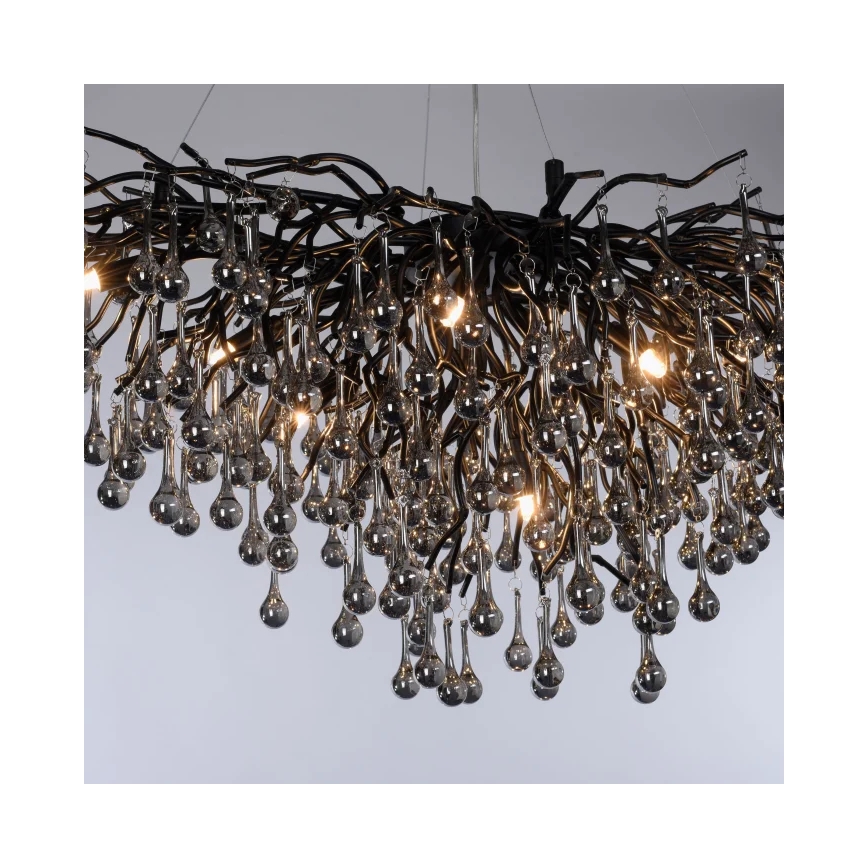 Paul Neuhaus 2192-18 - Lustre suspenso por cabo ICICLE 10xG9/40W/230V 50x100 cm preto