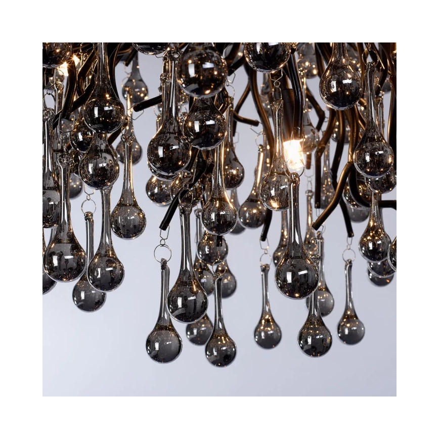 Paul Neuhaus 2192-18 - Lustre suspenso por cabo ICICLE 10xG9/40W/230V 50x100 cm preto
