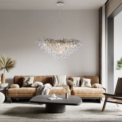 Paul Neuhaus 2192-55 - Candeeiro suspenso ICICLE 10xG9/40W/230V 50x100 cm cromado brilhante