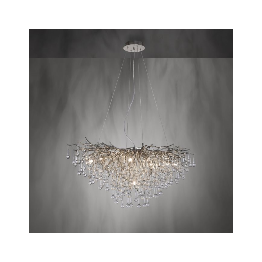 Paul Neuhaus 2192-55 - Candeeiro suspenso ICICLE 10xG9/40W/230V 50x100 cm cromado brilhante