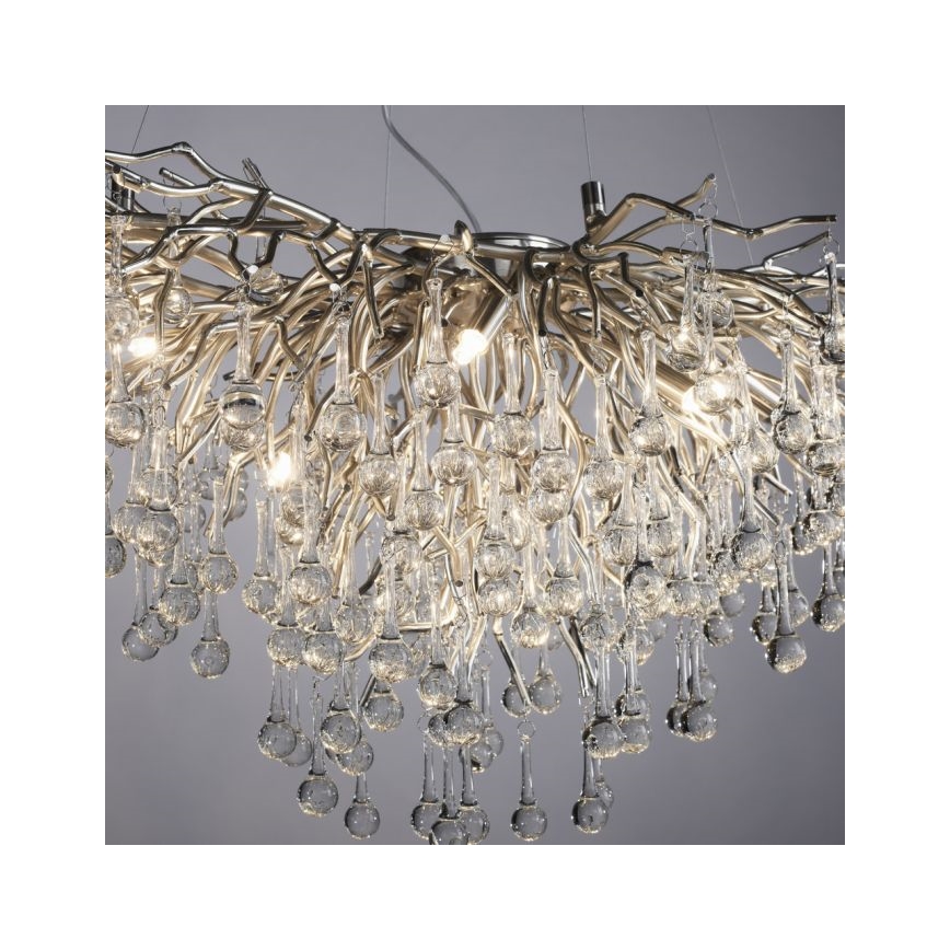 Paul Neuhaus 2192-55 - Candeeiro suspenso ICICLE 10xG9/40W/230V 50x100 cm cromado brilhante