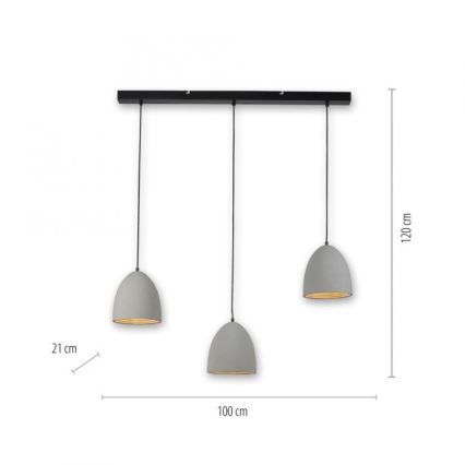 Paul Neuhaus 2233-22 - Candelabro suspenso ETON 3xE27/40W/230V