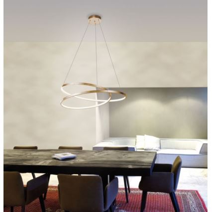 Paul Neuhaus 2474-12 - Candelabro suspenso LED com regulação ROMAN LED/40W/230V dourado