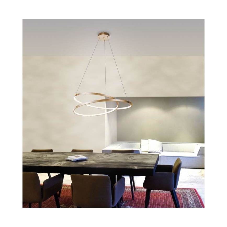 Paul Neuhaus 2474-12 - Candelabro suspenso LED com regulação ROMAN LED/40W/230V dourado