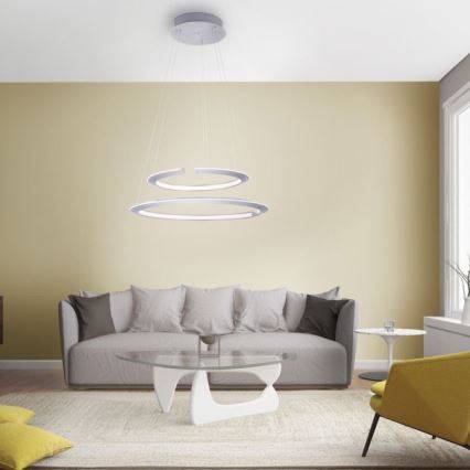 Paul Neuhaus 2491-55 - Lustre LED regulável em cabo ALESSA 2xLED/26W/230V com comando à distância