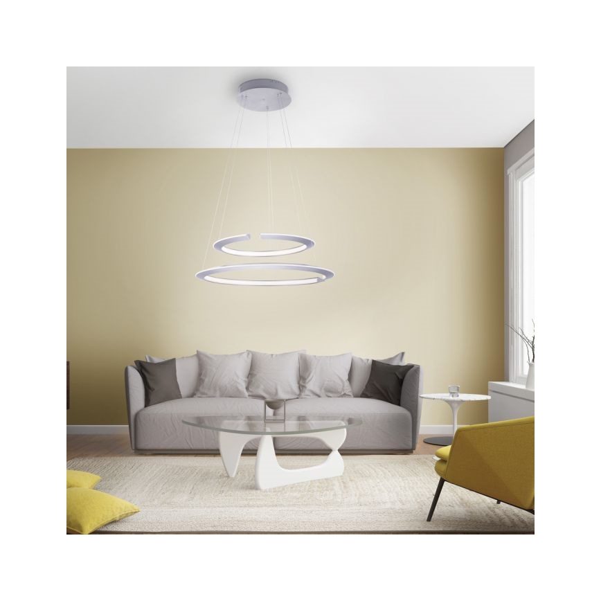 Paul Neuhaus 2491-55 - Lustre LED regulável em cabo ALESSA 2xLED/26W/230V com comando à distância