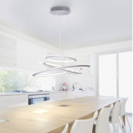 Paul Neuhaus 2493-55 - Luminária de teto LED dimmerizável com cabo ALESSA 3xLED/38W/230V + controlo remoto