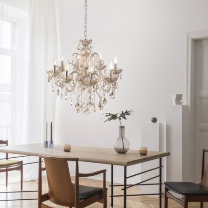 Paul Neuhaus 3081-97 - Candelabro suspenso de cristal GRACIA 8xE14/40W/230V dourado