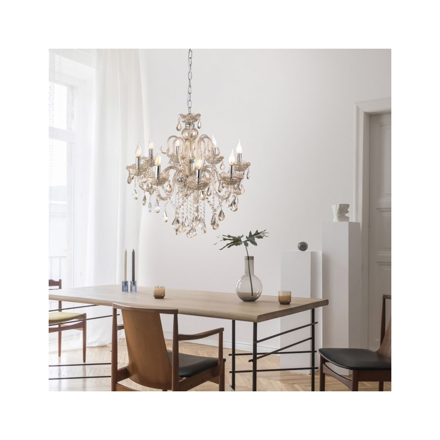 Paul Neuhaus 3081-97 - Candelabro suspenso de cristal GRACIA 8xE14/40W/230V dourado