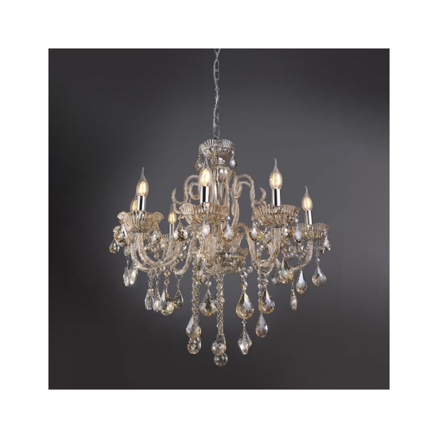 Paul Neuhaus 3081-97 - Candelabro suspenso de cristal GRACIA 8xE14/40W/230V dourado
