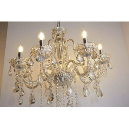 Paul Neuhaus 3081-97 - Candelabro suspenso de cristal GRACIA 8xE14/40W/230V dourado