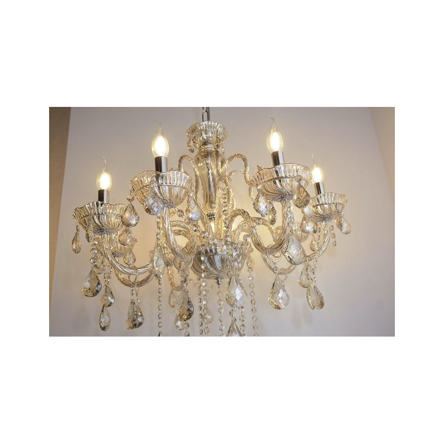 Paul Neuhaus 3081-97 - Candelabro suspenso de cristal GRACIA 8xE14/40W/230V dourado