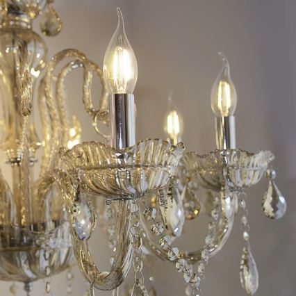 Paul Neuhaus 3081-97 - Candelabro suspenso de cristal GRACIA 8xE14/40W/230V dourado