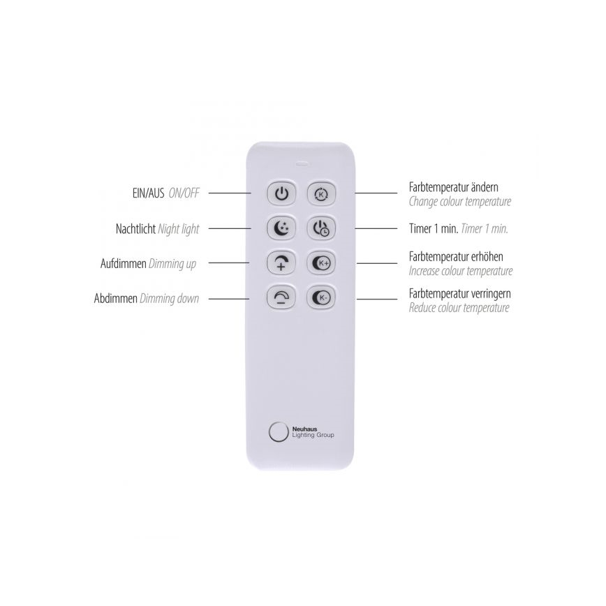 Paul Neuhaus 319-18 - Candeeiro de chão LED com regulação HULA LED/21,5W/230V 2700-5000K + comando