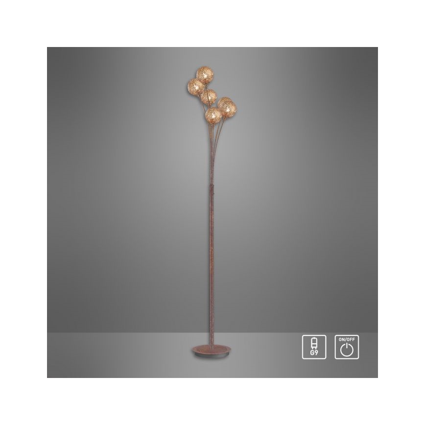 Paul Neuhaus 398-48 - Luminária de piso GRETA 6xG9/40W/230V