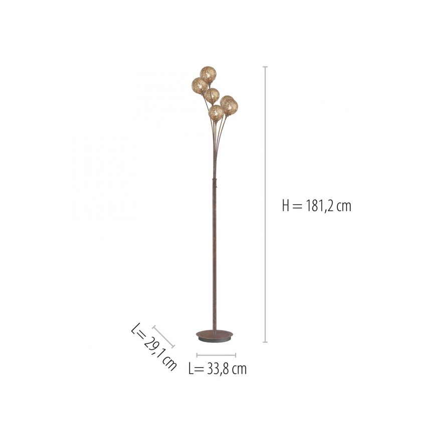 Paul Neuhaus 398-48 - Luminária de piso GRETA 6xG9/40W/230V