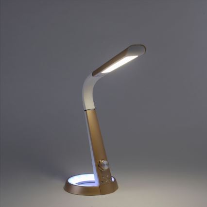 Paul Neuhaus 4591-60 - Candeeiro de mesa LED RGB com regulação BILL LED/5,7W/230V 3000-6500K USB + LED/1,6W brass