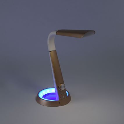 Paul Neuhaus 4591-60 - Candeeiro de mesa LED RGB com regulação BILL LED/5,7W/230V 3000-6500K USB + LED/1,6W brass