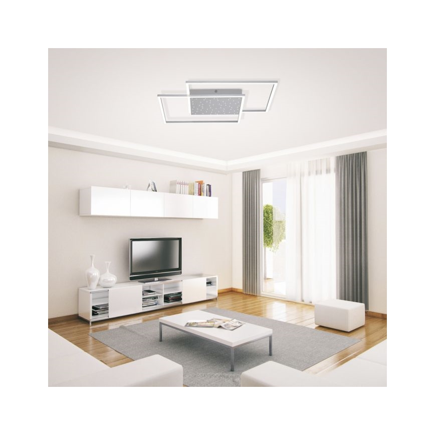 Paul Neuhaus 6024-55 - Candelabro montado à superfície LED com regulação YUKI LED/49W/230V + controlo remoto