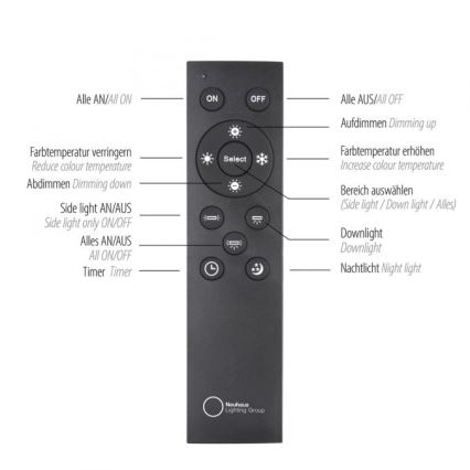 Paul Neuhaus 6121-79 - Foco LED com regulação PURE 4xLED/4W/230V + LED/9W 2700-5000K + comando
