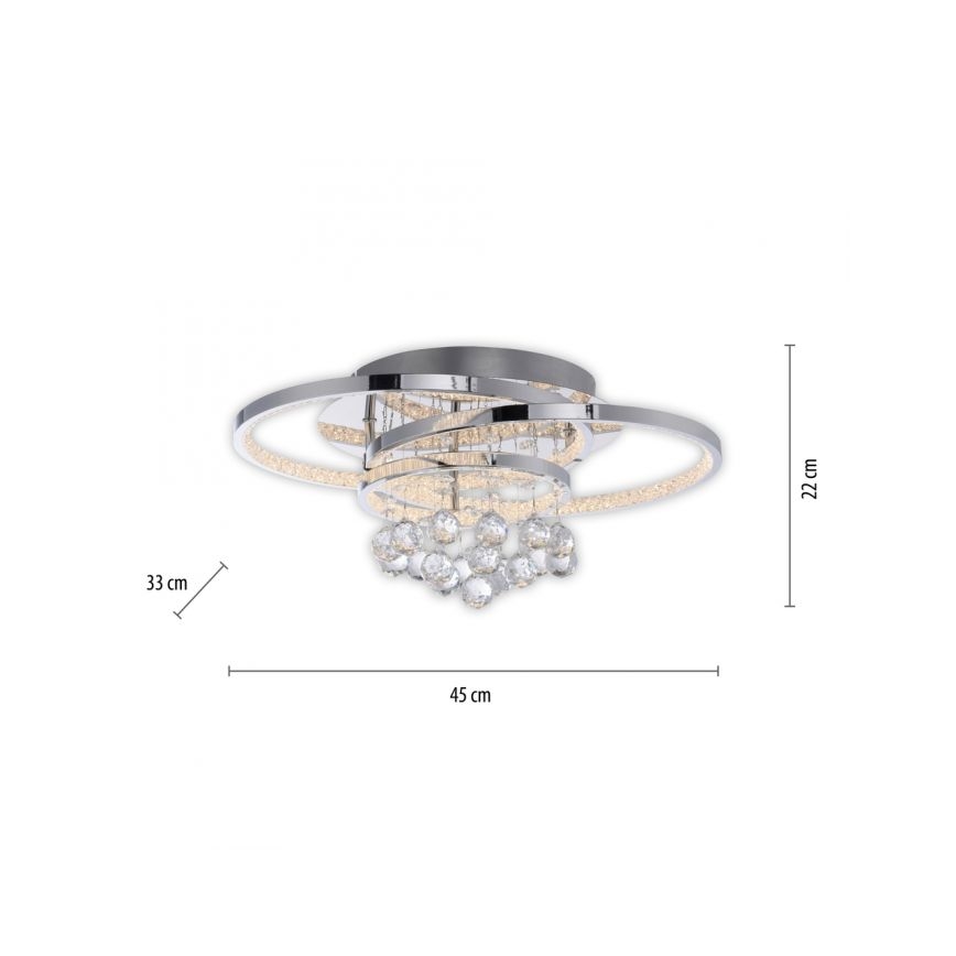 Paul Neuhaus 6267-17 - Iluminação de teto LED com regulação ROTAZO LED/32W/230V diâmetro 45 cm cromado brilhante