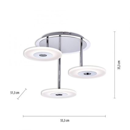 Paul Neuhaus 6446-55 - Candeeiro LED com regulação LED ADALI 3xLED/13W/230V