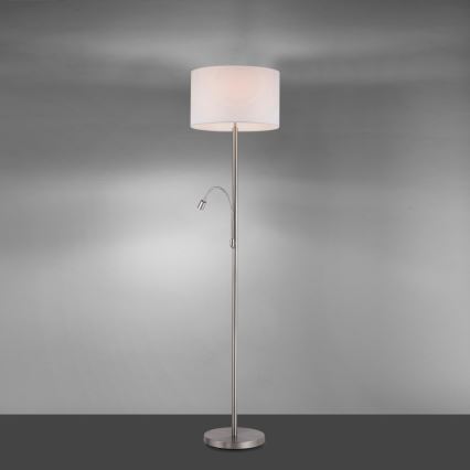 Paul Neuhaus 646-55- Candeeiro de chão LED com regulação ROBIN 1xE27/40W/230V+LED/2,1W branco