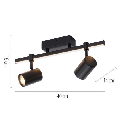 Paul Neuhaus 6524-18 - Foco LED embutido BARIK 2xGU10/4,5W/230V + LED/5W