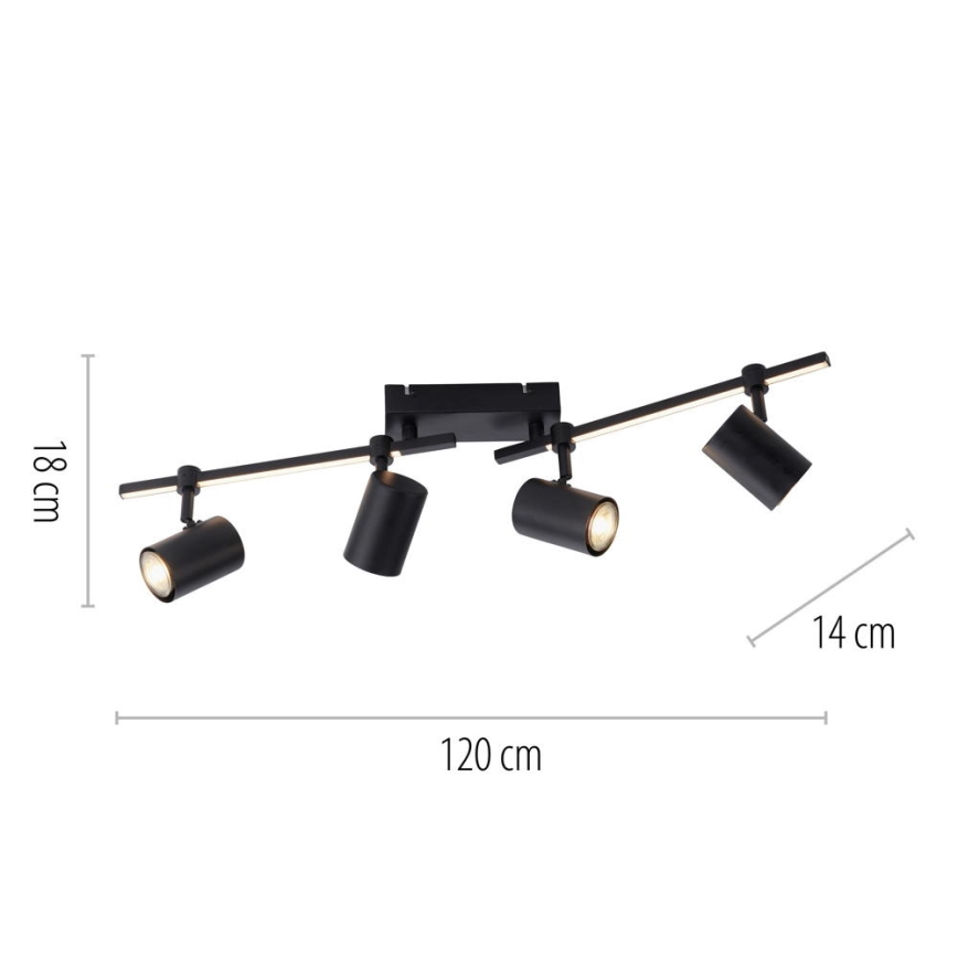Paul Neuhaus 6525-18 - Luminária de teto LED BARIK 4xGU10/4,5W/230V + LED/10W