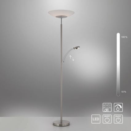 Paul Neuhaus 655-55 - Candeeiro de chão LED com regulação ALFRED 1xLED/28W+1xLED/4W/230V cromado brilhante