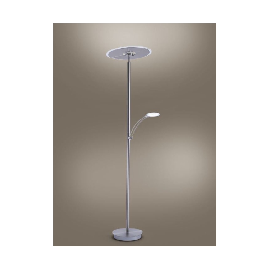 Paul Neuhaus 673-55 - Candeeiro de pé LED regulável ARTUR 2xLED/21W/230V+LED/6W cromado brilhante