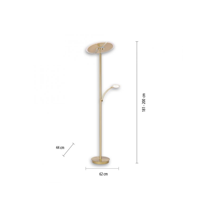 Paul Neuhaus 673-60- Candeeiro de chão LED com regulação ARTUR 2xLED/21W/230V+1xLED/6W