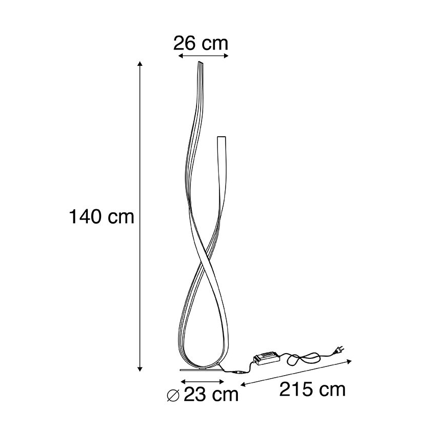 Paul Neuhaus 720-12 - Candeeiro de chão LED com regulação LINDA LED/27W/230V dourado